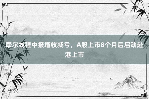 摩尔线程中报增收减亏，A股上市8个月后启动赴港上市