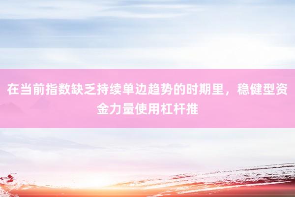 在当前指数缺乏持续单边趋势的时期里，稳健型资金力量使用杠杆推