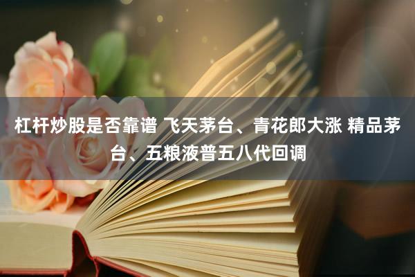 杠杆炒股是否靠谱 飞天茅台、青花郎大涨 精品茅台、五粮液普五八代回调
