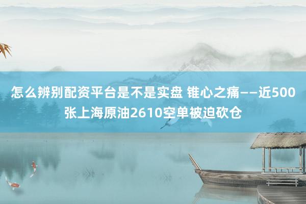 怎么辨别配资平台是不是实盘 锥心之痛——近500张上海原油2610空单被迫砍仓