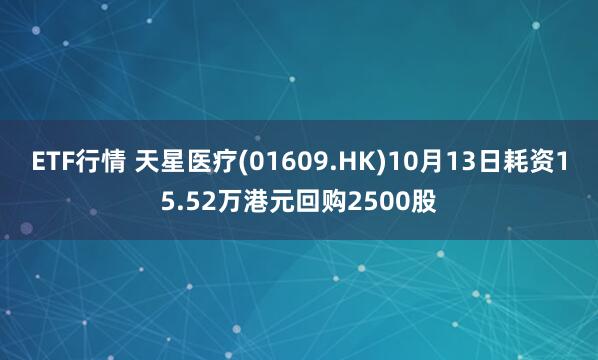 ETF行情 天星医疗(01609.HK)10月13日耗资15.52万港元回购2500股